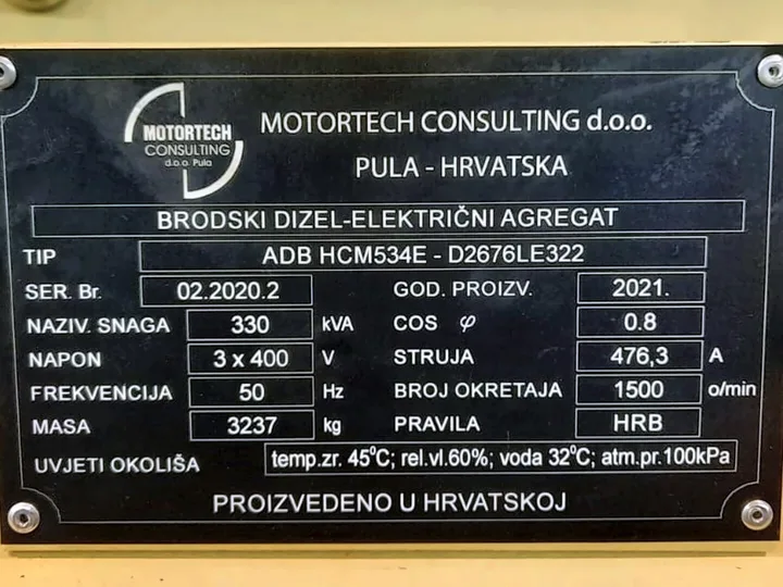 Two main diesel-electric power units for the catamaran of the Public Institution Brijuni National Park were delivered